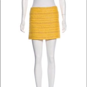 Alice + Olivia yellow, textured mini skirt